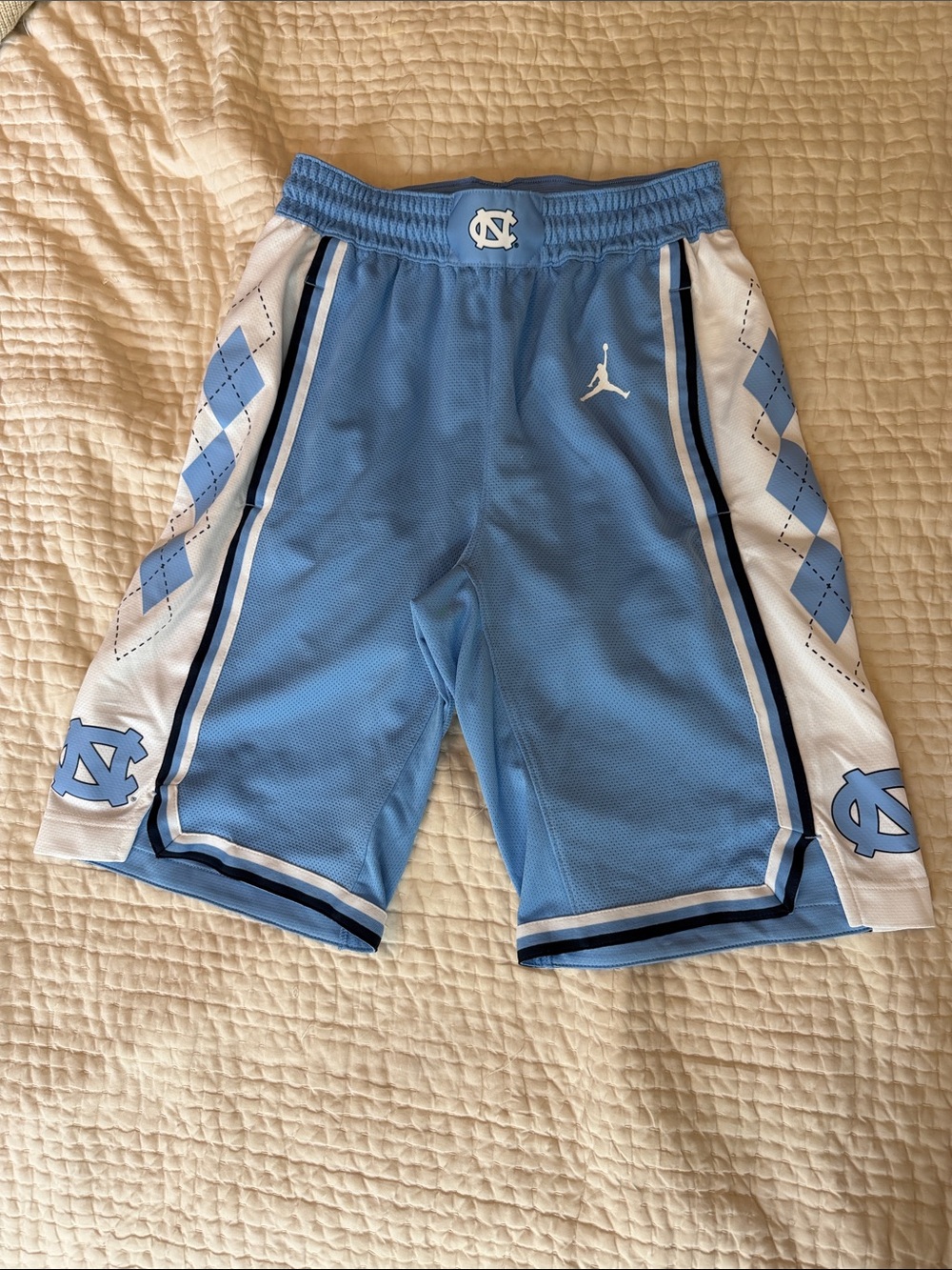 Jordan x North Carolina Kids' Light Blue Basketball Shorts